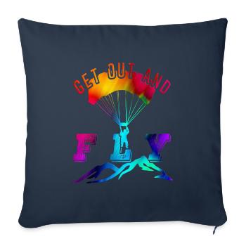 Paragliding - Housse de coussin décorative 45 x 45 cm - bleu marine - Devant
