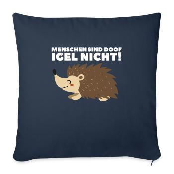 Igel Hedgehog Stacheltier Herbst Geschenk - Sofakissenbezug 45 x 45 cm - Navy - Vorne