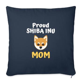 Proud Shiba Inu dog mom - Sofa pillowcase 17,3'' x 17,3'' (45 x 45 cm) - navy - Front