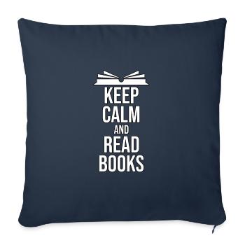 Bibliothèque de rat de bibliothèque drôle Nerd Geek Bookworm - Housse de coussin décorative 45 x 45 cm - bleu marine - Devant