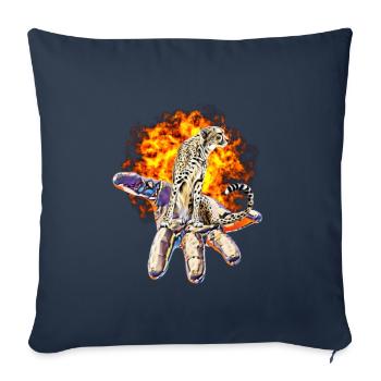 guépard - Housse de coussin décorative 45 x 45 cm - bleu marine - Devant