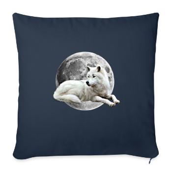 wolf - Sofa pillowcase 17,3'' x 17,3'' (45 x 45 cm) - navy - Front