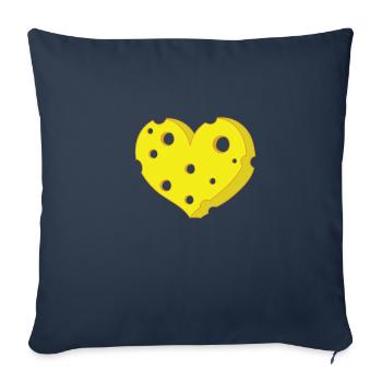 Piece of heart-shaped cheese - Sofa pillowcase 17,3'' x 17,3'' (45 x 45 cm) - navy - Front