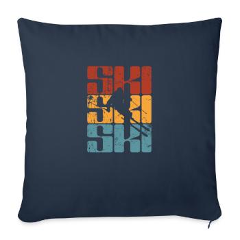 Ski Sport Skiing Snow Winter Holiday - Sofa pillowcase 17,3'' x 17,3'' (45 x 45 cm) - navy - Front