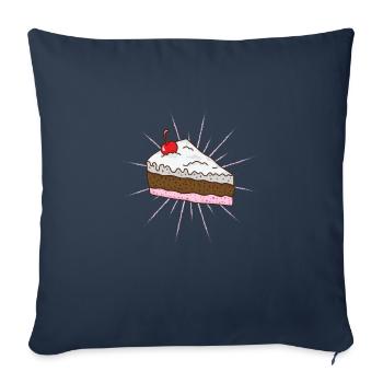 Stück Torte mit Kirsche Kuchen Konditorei - Sofakissenbezug 45 x 45 cm - Navy - Vorne