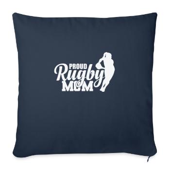 Proud Rugby Mom Football Sports Player - Sofa pillowcase 17,3'' x 17,3'' (45 x 45 cm) - navy - Front