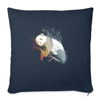 Panda Retro Style Vintage - Housse de coussin décorative 45 x 45 cm - bleu marine - Devant
