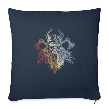 Viking Skull Retro Style Vintage - Sofa pillowcase 17,3'' x 17,3'' (45 x 45 cm) - navy - Front