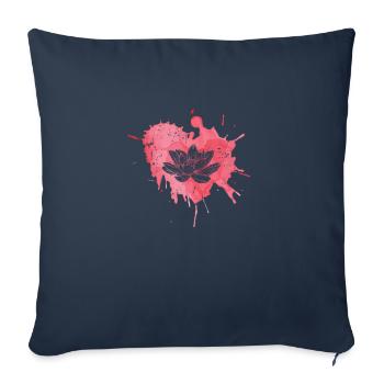 Fleur de Lotus Fleur Jardin Fleur de Lotus Lotus - Housse de coussin décorative 45 x 45 cm - bleu marine - Devant
