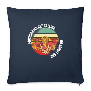 Mushroom pickers and mushroom friends - Sofa pillowcase 17,3'' x 17,3'' (45 x 45 cm) - navy - Front