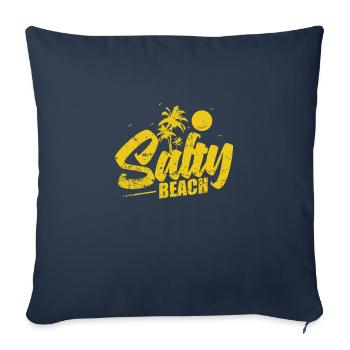 Salty Beach Palm Tree Vacances - Housse de coussin décorative 45 x 45 cm - bleu marine - Devant