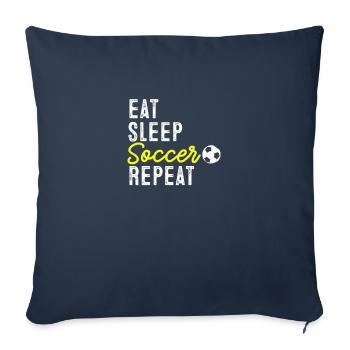 Football Eating Sleeping Repeating Football - Sofa pillowcase 17,3'' x 17,3'' (45 x 45 cm) - navy - Front