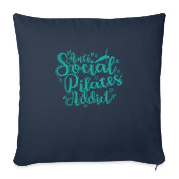 Anti Social Pilates Addict Powerhouse - Sofa pillowcase 17,3'' x 17,3'' (45 x 45 cm) - navy - Front