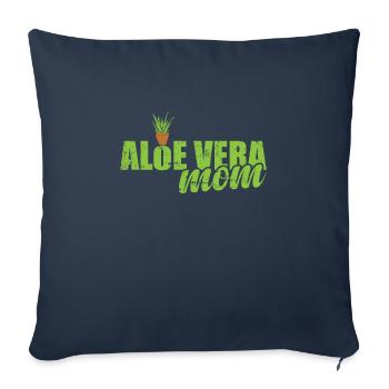 Aloe Vera Mom Médicinal Médecine des plantes cosmétiques - Housse de coussin décorative 45 x 45 cm - bleu marine - Devant