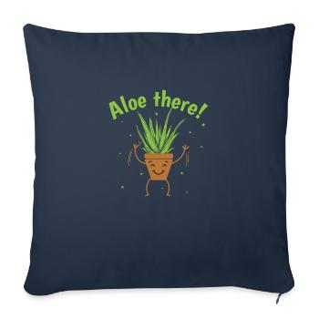 L’aloès là-bas! Crème d’Aloe Vera Cosmétiques - Housse de coussin décorative 45 x 45 cm - bleu marine - Devant