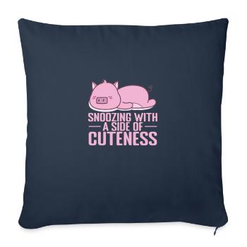Somnoler avec un pyjama côté mignon - Housse de coussin décorative 45 x 45 cm - bleu marine - Devant
