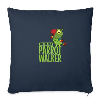 Official Parrot Walker Animal Tropics Bird - Sofa pillowcase 17,3'' x 17,3'' (45 x 45 cm) - navy - Front