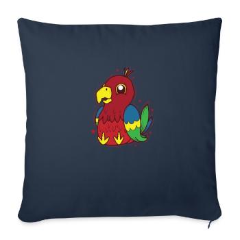 Parrot Sitting Bird Animal - Sofa pillowcase 17,3'' x 17,3'' (45 x 45 cm) - navy - Front