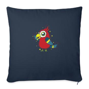 Papagei Vogel schlau Tier - Sofakissenbezug 45 x 45 cm - Navy - Vorne