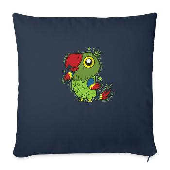 Perroquet Oiseau Dansant Parlant Animal - Housse de coussin décorative 45 x 45 cm - bleu marine - Devant