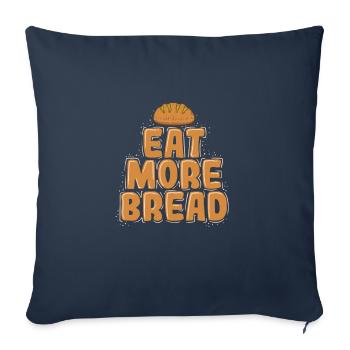 Mangez plus de pain boulangerie boulangerie - Housse de coussin décorative 45 x 45 cm - bleu marine - Devant