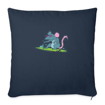 Ratte surft Haustier Nagetier - Sofakissenbezug 45 x 45 cm - Navy - Vorne
