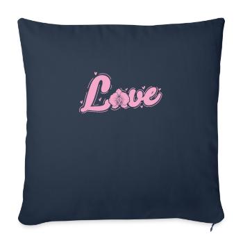 Fleur d’amour Orchidée Fleur Plante - Housse de coussin décorative 45 x 45 cm - bleu marine - Devant