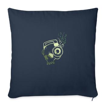 Head with headphones Music - Sofa pillowcase 17,3'' x 17,3'' (45 x 45 cm) - navy - Front