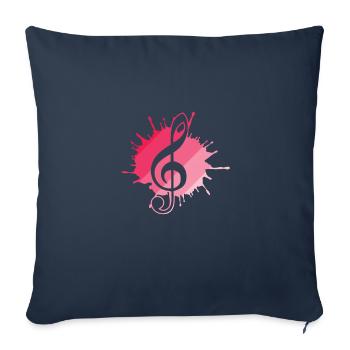 Clé de sol Clé de sol Clé de musique - Housse de coussin décorative 45 x 45 cm - bleu marine - Devant