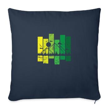 Montagnes, Randonnée, Nature, Hobby - Housse de coussin décorative 45 x 45 cm - bleu marine - Devant