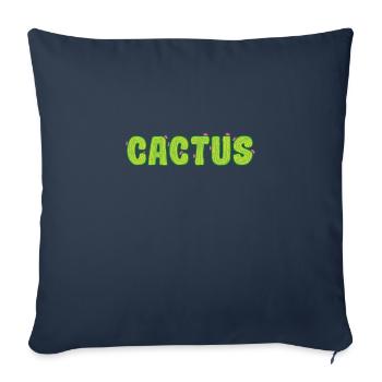 Fleur de plante de cactus - Housse de coussin décorative 45 x 45 cm - bleu marine - Devant