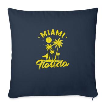 Miami, une ville de l’État de Floride - Housse de coussin décorative 45 x 45 cm - bleu marine - Devant