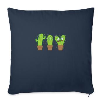 lustige Kakteen - Sofakissenbezug 45 x 45 cm - Navy - Vorne