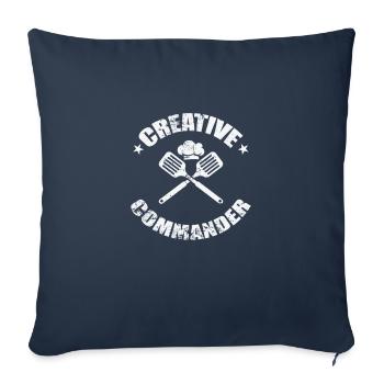 Commandant créatif - Housse de coussin décorative 45 x 45 cm - bleu marine - Devant