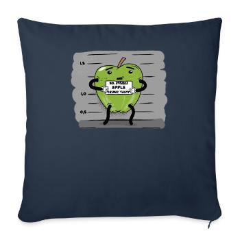 photo de police drôle de pomme verte - Housse de coussin décorative 45 x 45 cm - bleu marine - Devant