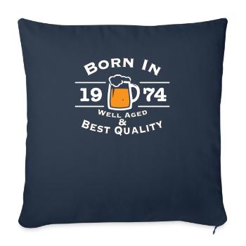 Born in 1974 vintage - Sofa pillowcase 17,3'' x 17,3'' (45 x 45 cm) - navy - Front