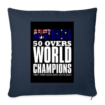 Champions du monde de cricket Australie 50 Overs - Housse de coussin décorative 45 x 45 cm - bleu marine - Devant