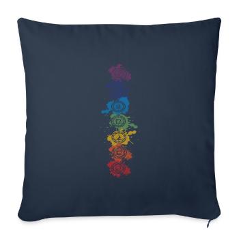 Éléments Chakra Splash - Bouddha, Bouddhisme, Yoga - Housse de coussin décorative 45 x 45 cm - bleu marine - Devant
