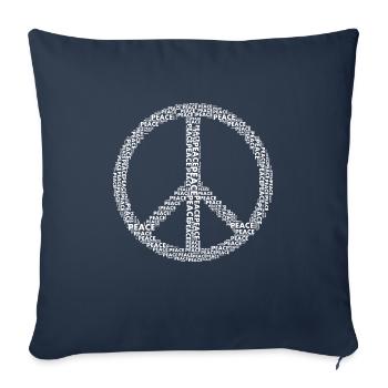 signe de la paix - Housse de coussin décorative 45 x 45 cm - bleu marine - Devant