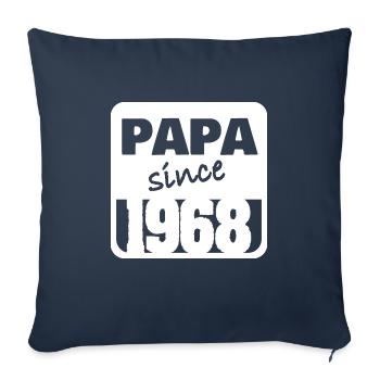 Année 1968 - Housse de coussin décorative 45 x 45 cm - bleu marine - Devant