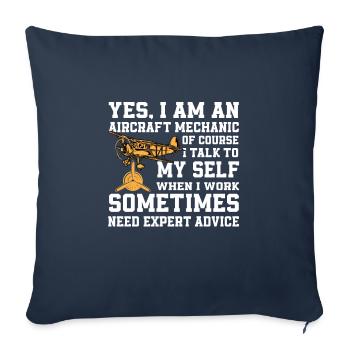 Aircraft Mechanic Expert Gift - Sofa pillowcase 17,3'' x 17,3'' (45 x 45 cm) - navy - Front