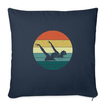Natation synchronisée - Housse de coussin décorative 45 x 45 cm - bleu marine - Devant