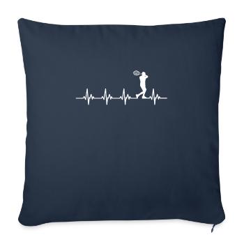 Tennis Heartbeat - Housse de coussin décorative 45 x 45 cm - bleu marine - Devant