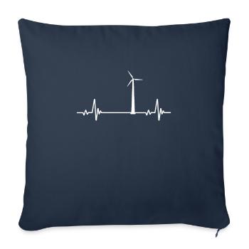 Wind turbine Herzschlag - Sofa pillowcase 17,3'' x 17,3'' (45 x 45 cm) - navy - Front