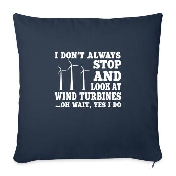Wind turbines - Sofa pillowcase 17,3'' x 17,3'' (45 x 45 cm) - navy - Front