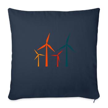 Énergie éolienne - Housse de coussin décorative 45 x 45 cm - bleu marine - Devant