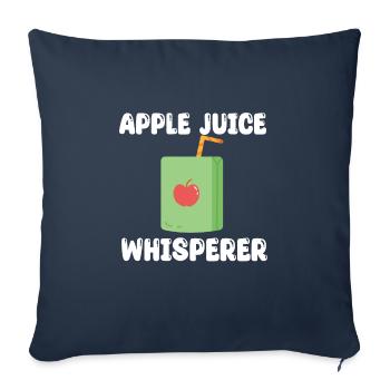 Chuchoteur de jus de pomme - Housse de coussin décorative 45 x 45 cm - bleu marine - Devant