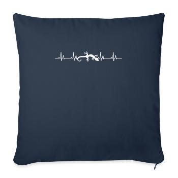 Gecko Heartbeat Lézard - Housse de coussin décorative 45 x 45 cm - bleu marine - Devant