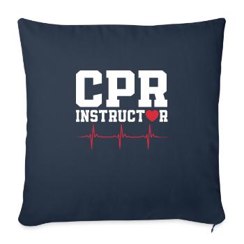 Instructeurs CPR - Housse de coussin décorative 45 x 45 cm - bleu marine - Devant