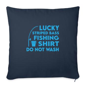 Lucky Striped Bass Fishing Shirt - Sofa pillowcase 17,3'' x 17,3'' (45 x 45 cm) - navy - Front